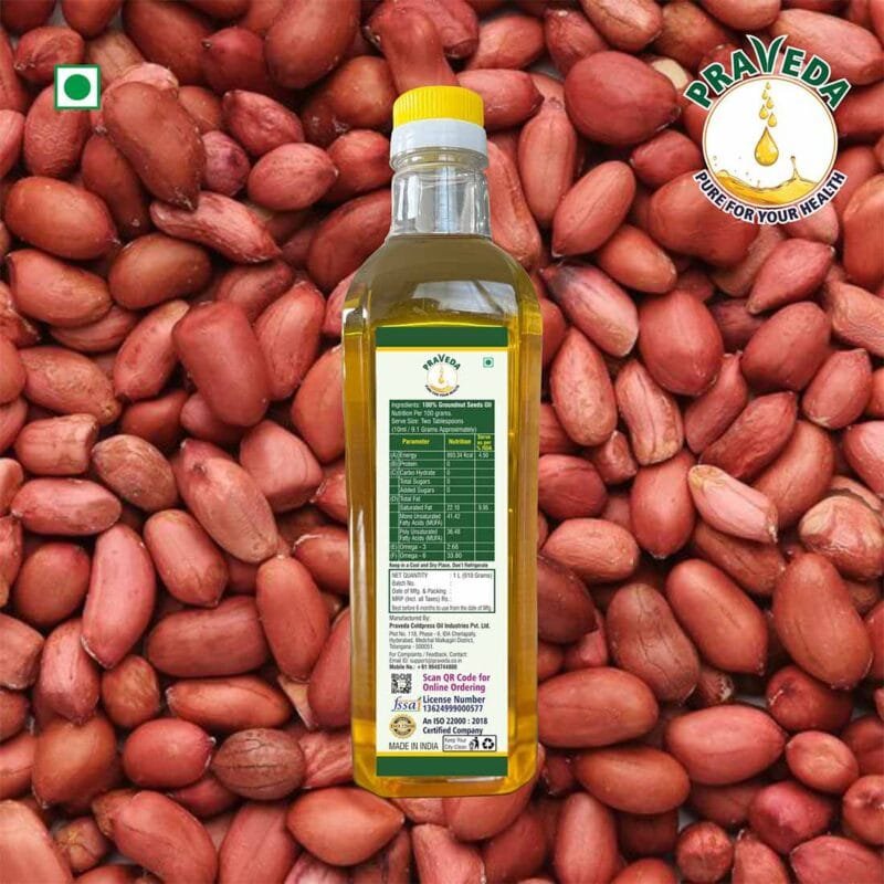 PRAVEDA Coldpress Groundnut Oil - 1Litre - Image 3