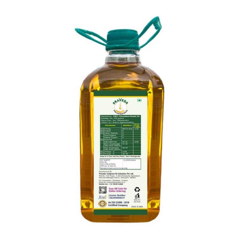 PRAVEDA Coldpress Groundnut Oil - 3Litre - Image 4