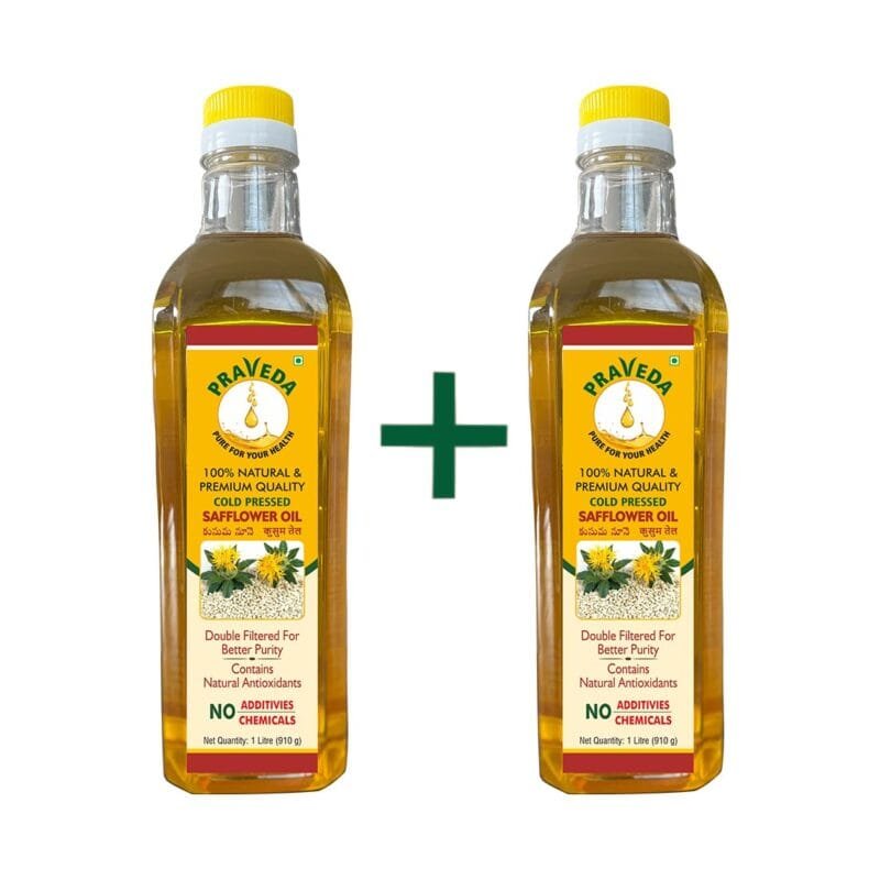PRAVEDA Coldpress Safflower Oil - 1+1 Litre (Combo Offer) - Image 2