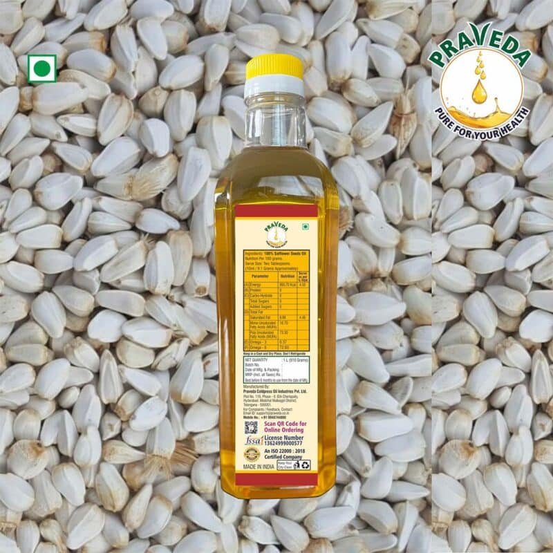 PRAVEDA Coldpress Safflower Oil - 1Litre - Image 3