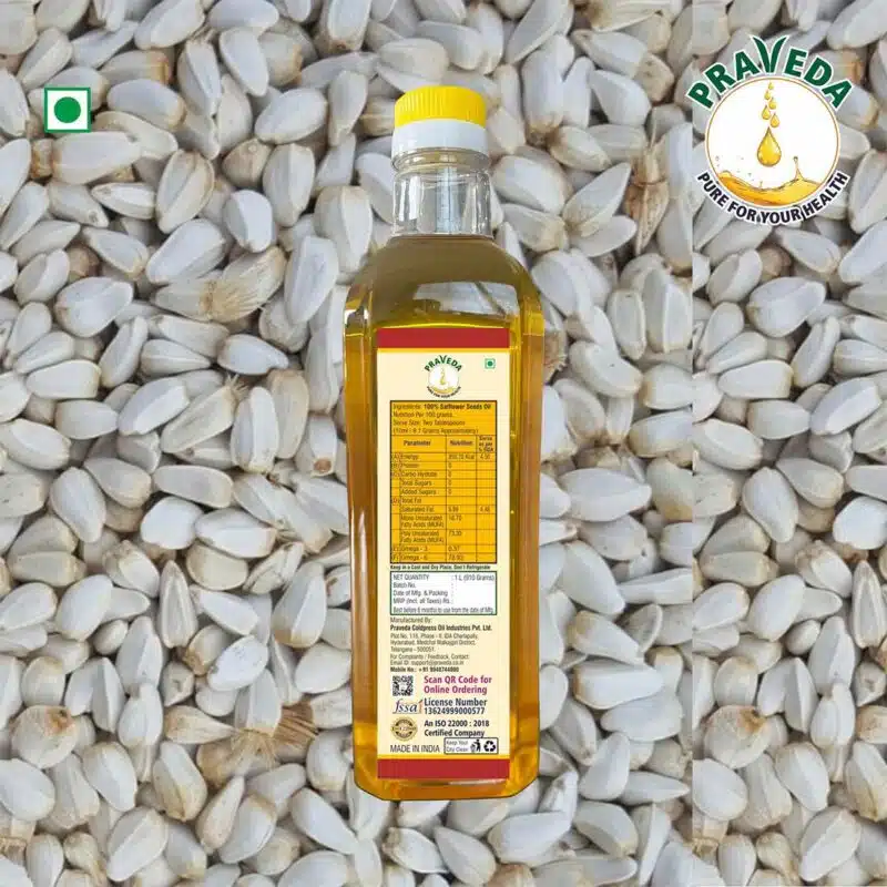 PRAVEDA Coldpress Safflower Oil - 1Litre - Image 3