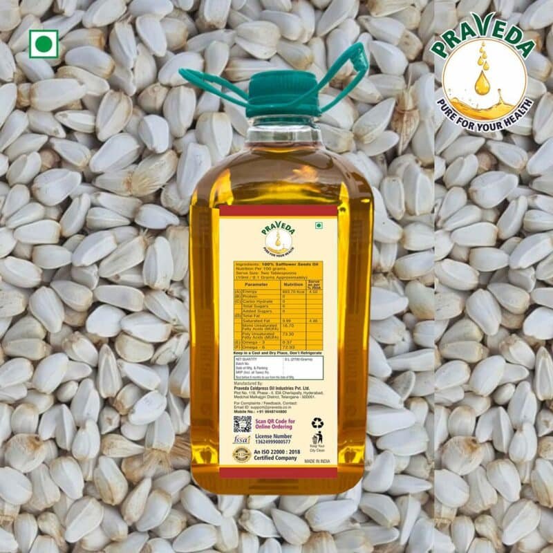 PRAVEDA Coldpress Safflower Oil - 3Litre - Image 3