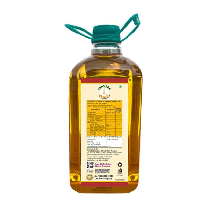 PRAVEDA Coldpress Safflower Oil - 3Litre - Image 4