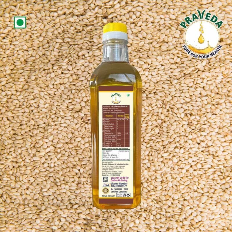 PRAVEDA Coldpress Sesame Oil - 1Litre - Image 3